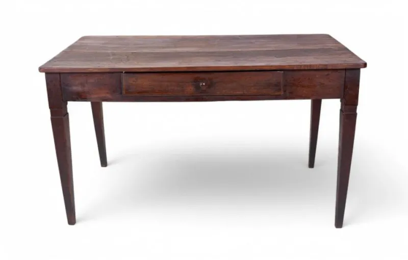 Discount Pamono Rustic Walnut Worktable with Central Drawer