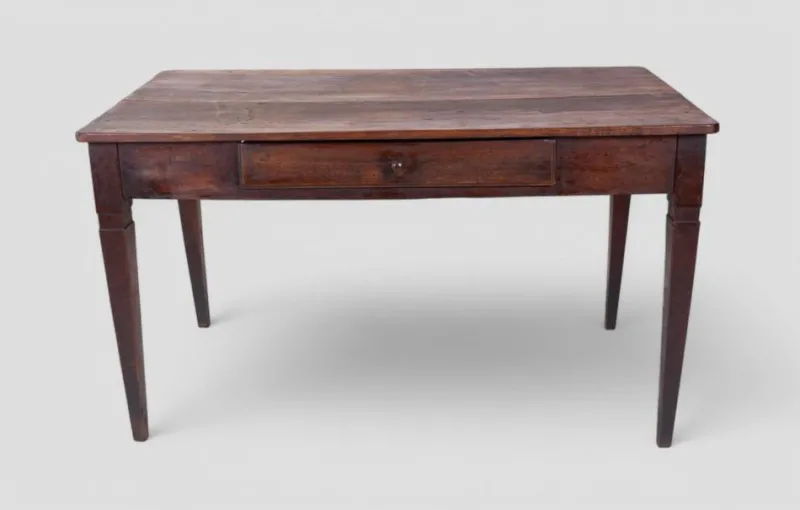 Discount Pamono Rustic Walnut Worktable with Central Drawer