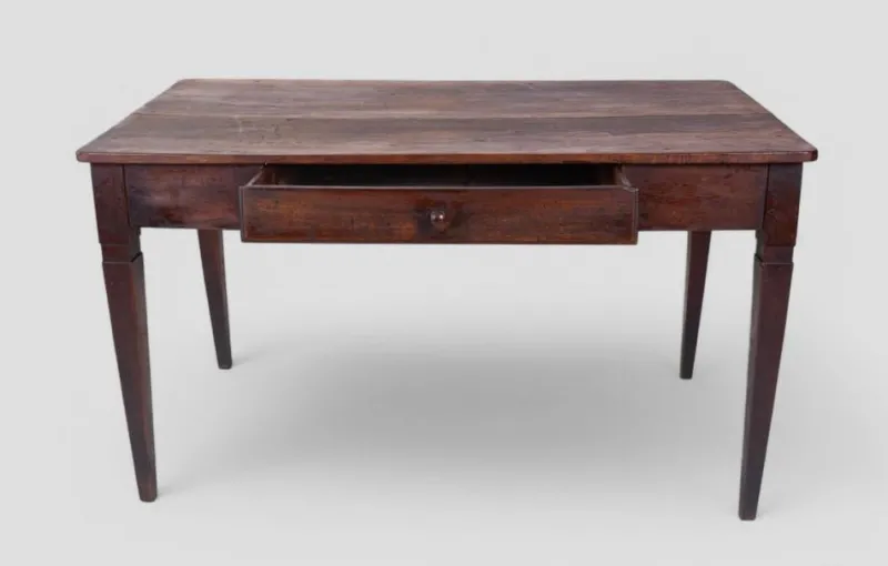 Discount Pamono Rustic Walnut Worktable with Central Drawer