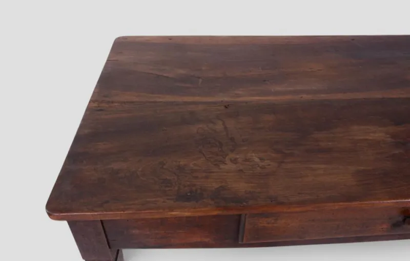 Discount Pamono Rustic Walnut Worktable with Central Drawer