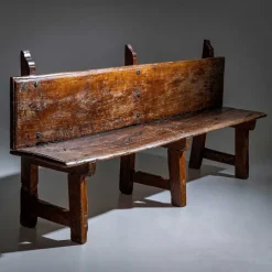 Hot Pamono Rustic Wooden Bench, Alpines, 18th / 19th Century
