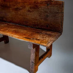 Hot Pamono Rustic Wooden Bench, Alpines, 18th / 19th Century