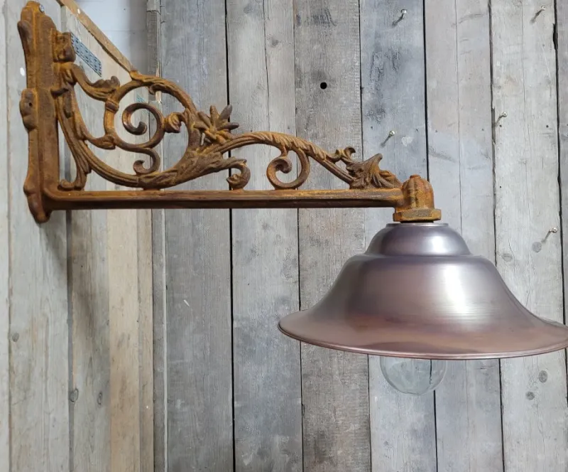 Hot Pamono Rusty Copper Cast Iron Outdoor Lamp Light