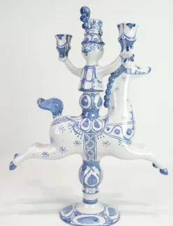 Pamono Rytter Stage with Three Candle Urns in Glazed Earthenware, 1985><noscript><img width=