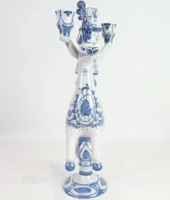 Pamono Rytter Stage with Three Candle Urns in Glazed Earthenware, 1985><noscript><img width=