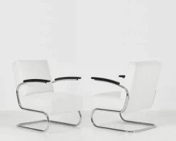 Pamono S 411 Armchairs by W.H. Gispen for Mücke & Melder, 1930s, Set of 2> Lounge Chairs & Armchairs