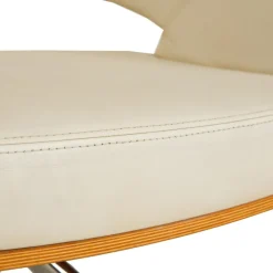 Pamono S 847 Chair in Cream Leather and Brown Wood from Thonet> Office Chairs