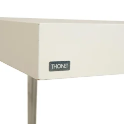 Pamono S 1071 Extendable Dining Table in White Wood and Chrome from Thonet><noscript><img width=