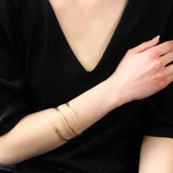 Pamono 1960s 18 Karat Yellow Gold Snake Bracelet> Bracelets