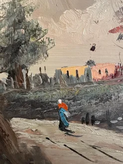 Pamono S. Favelli, Rural Landscape, 20th Century, Oil Painting on Panel, Framed><noscript><img width=