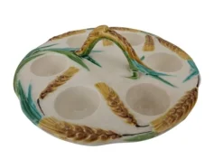 Pamono 1920s French Majolica Egg Holder Caddy><noscript><img width=