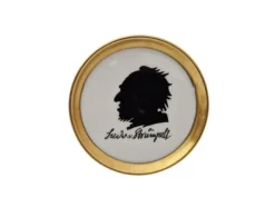 Clearance Pamono 1970s Furstenberg Porcelain Drink Coasters With German Philosopher Silhouette Portraits, Set of 4
