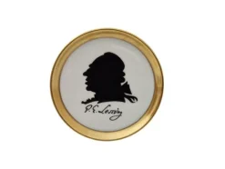 Clearance Pamono 1970s Furstenberg Porcelain Drink Coasters With German Philosopher Silhouette Portraits, Set of 4