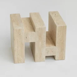 Sale Pamono S Y N C Travertine Side Table from Kiwano Concept