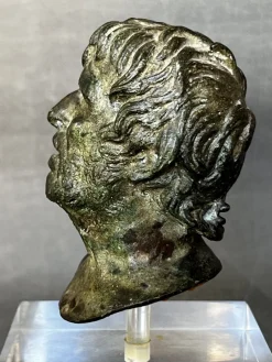 Pamono Sabatino De Angelis School Artist, Grand Tour Bust of Seneca, 1800s, Bronze><noscript><img width=