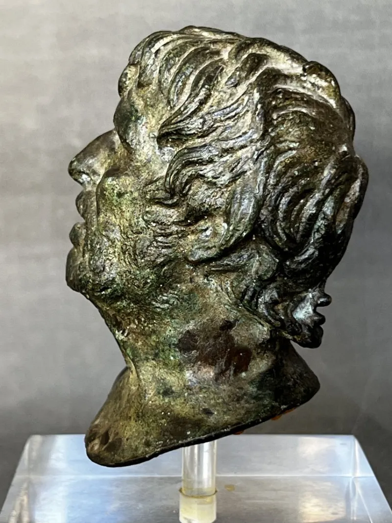 Pamono Sabatino De Angelis School Artist, Grand Tour Bust of Seneca, 1800s, Bronze> Old Masters