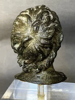 Pamono Sabatino De Angelis School Artist, Grand Tour Bust of Seneca, 1800s, Bronze><noscript><img width=