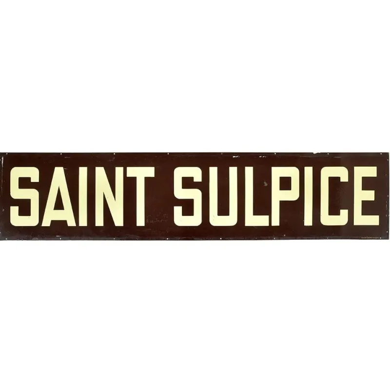 Pamono Saint Sulpice Enamel Plaque from the Alsatian Strasbourg Enamelworks> Wall Decor