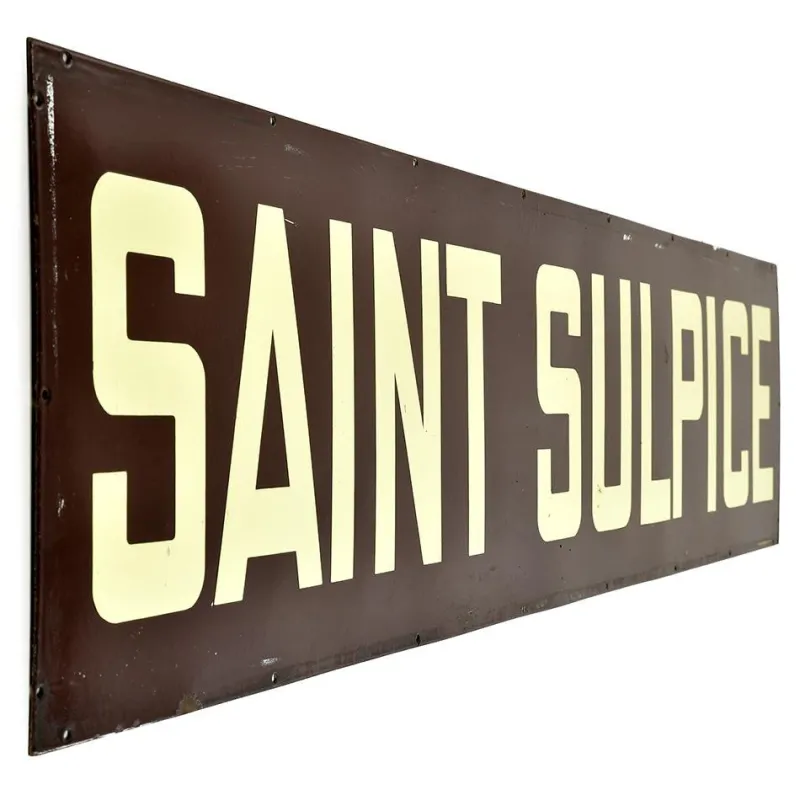 Pamono Saint Sulpice Enamel Plaque from the Alsatian Strasbourg Enamelworks> Wall Decor