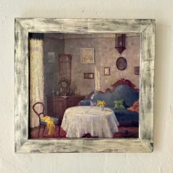 Outlet Pamono Salon Interior, 1840, Oil on Canvas, Framed