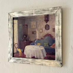 Outlet Pamono Salon Interior, 1840, Oil on Canvas, Framed