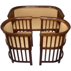 Pamono Salon Set attributed to Josef Hoffmann, 1910s, Set of 3> Living Room Sets