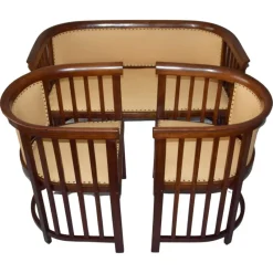 Pamono Salon Set attributed to Josef Hoffmann, 1910s, Set of 3> Living Room Sets