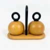 Pamono Salt & Pepper Mills Ball Boy by Richard Nissen & Carsten Jørgensen for Bodu, Denmark, 1980s, Set of 3> Salt & Pepper Shakers
