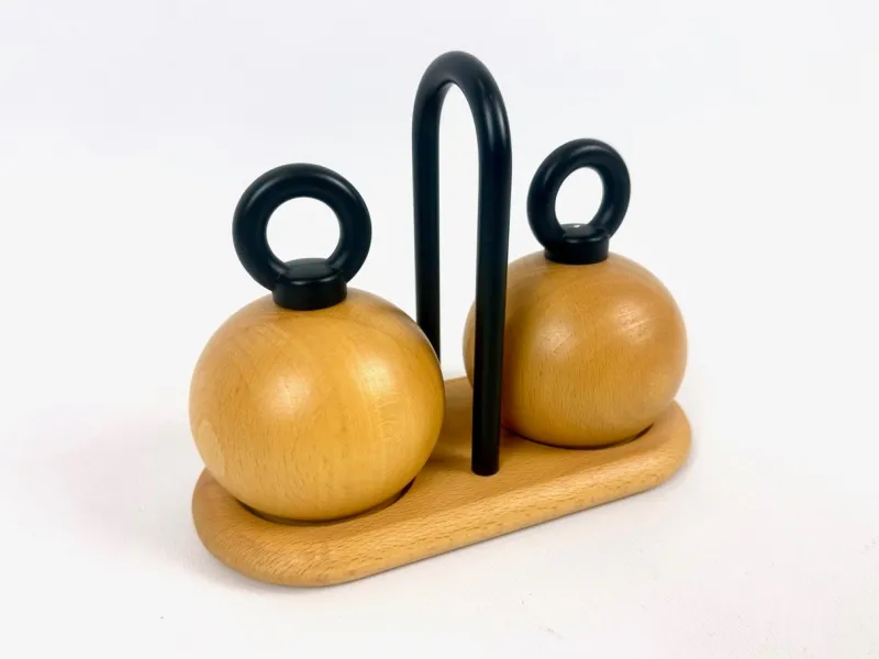 Pamono Salt & Pepper Mills Ball Boy by Richard Nissen & Carsten Jørgensen for Bodu, Denmark, 1980s, Set of 3> Salt & Pepper Shakers