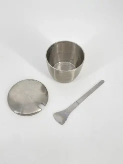 Pamono Salt & Pepper Shaker and Mustard Pot from Stelton, Denmark, 1950s, Set of 4><noscript><img width=