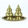 Pamono Salt & Pepper Shaker in Brass, 1970s, Set of 3> Salt & Pepper Shakers
