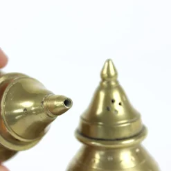 Pamono Salt & Pepper Shaker in Brass, 1970s, Set of 3> Salt & Pepper Shakers