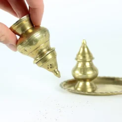 Pamono Salt & Pepper Shaker in Brass, 1970s, Set of 3><noscript><img width=