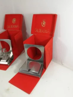 Pamono Salt and Pepper Set with Cheese Bowl by Gio Ponti for F.lli Calderoni, Italy, 1950s, Set of 8><noscript><img width=
