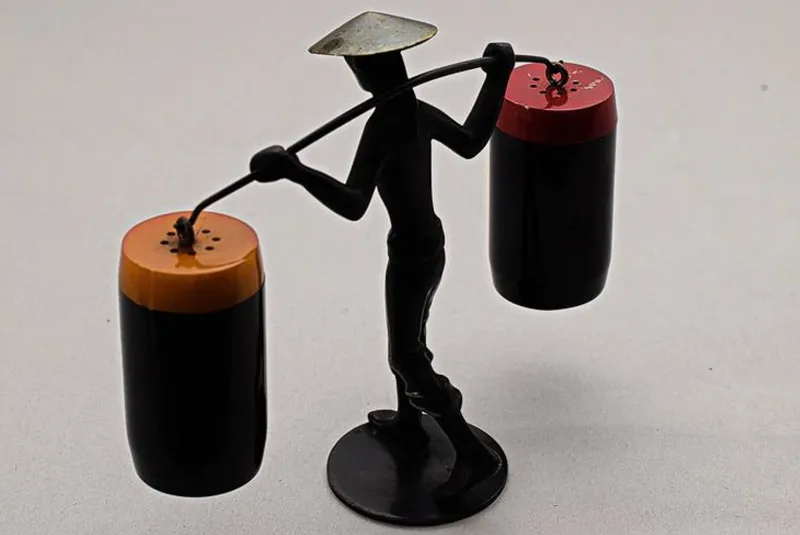 Pamono Salt and Pepper Shaker Holder Chinese by Richard Rohac, 1950s> Salt & Pepper Shakers