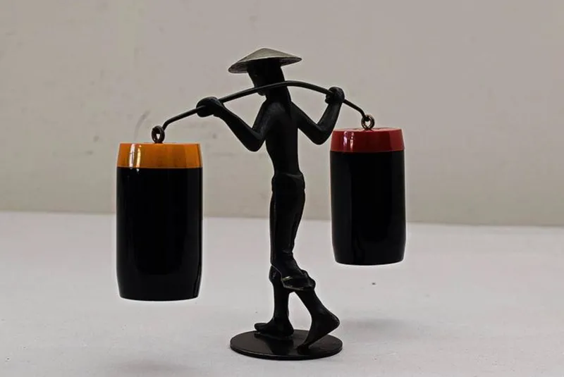 Pamono Salt and Pepper Shaker Holder Chinese by Richard Rohac, 1950s> Salt & Pepper Shakers