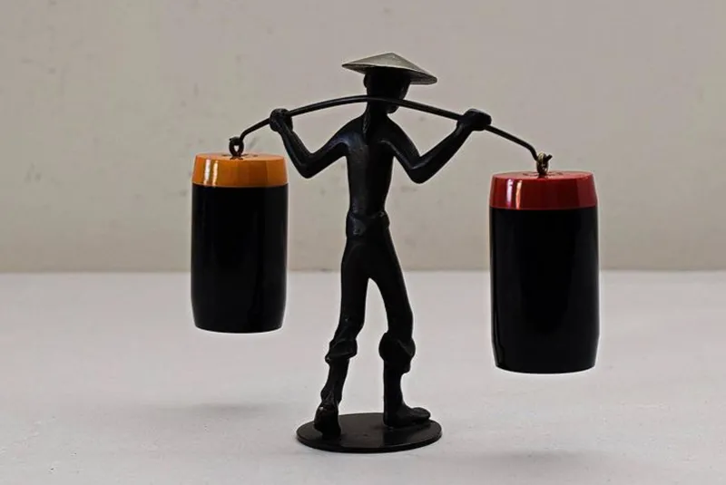 Pamono Salt and Pepper Shaker Holder Chinese by Richard Rohac, 1950s> Salt & Pepper Shakers
