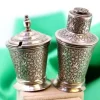 Pamono Salt and Pepper Shakers in Embossed Silver, Set of 2> Salt & Pepper Shakers