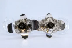 Pamono Salt and Pepper Shakers in Embossed Silver with Cut Glass Containers, Set of 2><noscript><img width=