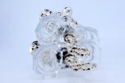 Pamono Salt and Pepper Shakers in Embossed Silver with Cut Glass Containers, Set of 2><noscript><img width=