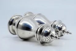 Pamono Salt and Pepper Shakers in Silver with Knob Lids, Set of 2><noscript><img width=