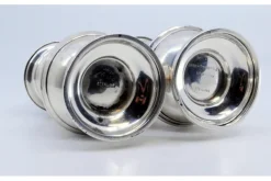 Pamono Salt and Pepper Shakers in Silver with Knob Lids, Set of 2><noscript><img width=