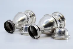 Pamono Salt and Pepper Shakers in Silver with Knob Lids, Set of 2><noscript><img width=