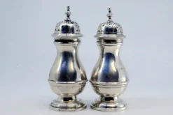 Pamono Salt and Pepper Shakers in Silver with Knob Lids, Set of 2><noscript><img width=