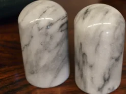 Pamono Salt and Pepper Shakers in Carrara Marble, 1970s><noscript><img width=