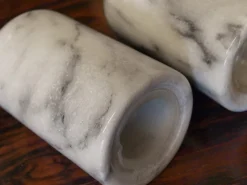 Pamono Salt and Pepper Shakers in Carrara Marble, 1970s><noscript><img width=