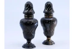 Pamono Salt and Pepper Shakers in Embossed Silver, Set of 2><noscript><img width=