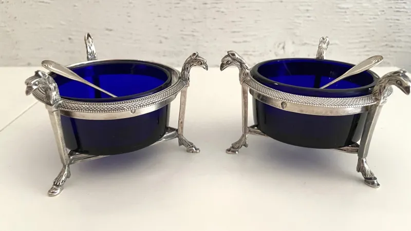 Discount Pamono Salt Cellars in Silver, 1800