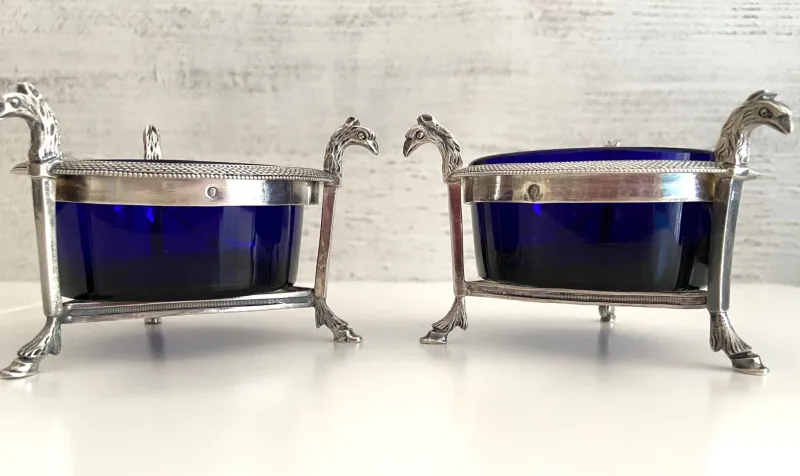 Discount Pamono Salt Cellars in Silver, 1800