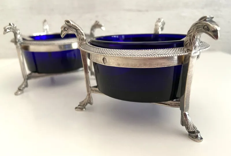 Discount Pamono Salt Cellars in Silver, 1800